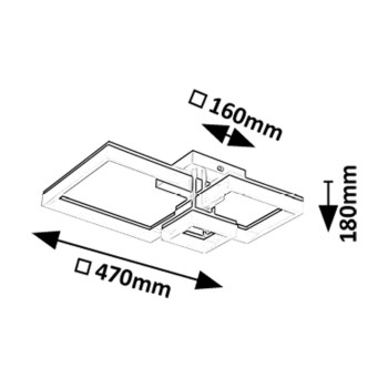 Plafoniera LED Amilia negru Rabalux 71386, 22W
