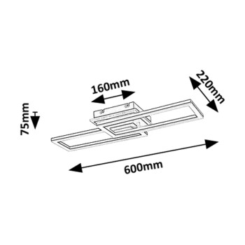Plafoniera LED Ramin negru Rabalux 71393, 30W