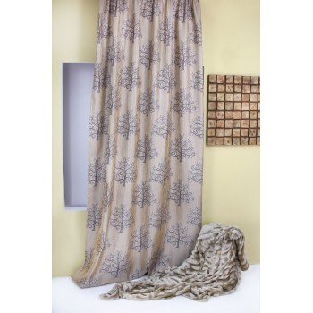 Material draperie decor Erinn, latime 300cm, crem, maro - 1