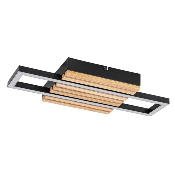 Plafoniera LED Noxelle negru mat/ stejar Rabalux 71455, 12W