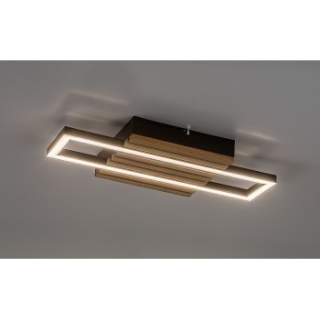 Plafoniera LED Noxelle negru mat/ stejar Rabalux 71455, 12W