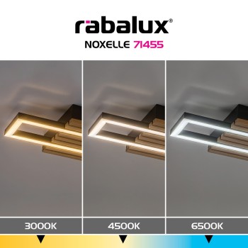 Plafoniera LED Noxelle negru mat/ stejar Rabalux 71455, 12W