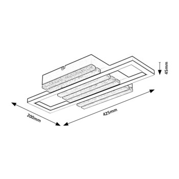 Plafoniera LED Noxelle negru mat/ stejar Rabalux 71455, 12W