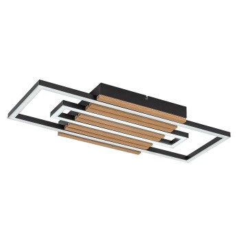 Plafoniera LED Noxelle negru mat/ stejar Rabalux 71456, 28W