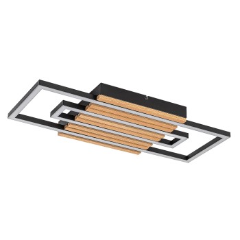 Plafoniera LED Noxelle negru mat/ stejar Rabalux 71456, 28W