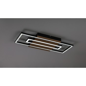 Plafoniera LED Noxelle negru mat/ stejar Rabalux 71456, 28W