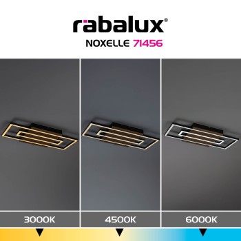 Plafoniera LED Noxelle negru mat/ stejar Rabalux 71456, 28W