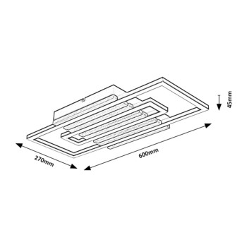 Plafoniera LED Noxelle negru mat/ stejar Rabalux 71456, 28W
