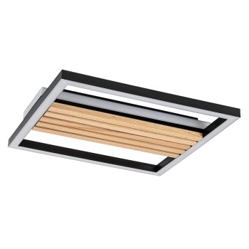 Plafoniera LED Noxelle negru mat/ stejar Rabalux 71457, 26W