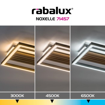 Plafoniera LED Noxelle negru mat/ stejar Rabalux 71457, 26W