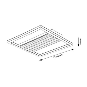 Plafoniera LED Noxelle negru mat/ stejar Rabalux 71457, 26W
