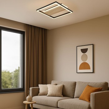 Plafoniera LED Noxelle negru mat/ stejar Rabalux 71457, 26W