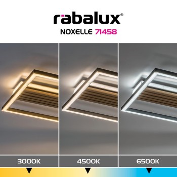 Plafoniera LED Noxelle negru mat/ stejar Rabalux 71458, 30W
