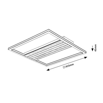 Plafoniera LED Noxelle negru mat/ stejar Rabalux 71458, 30W