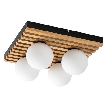 Plafoniera Noxelle negru mat/ stejar Rabalux 71462, 4xG9