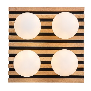 Plafoniera Noxelle negru mat/ stejar Rabalux 71462, 4xG9