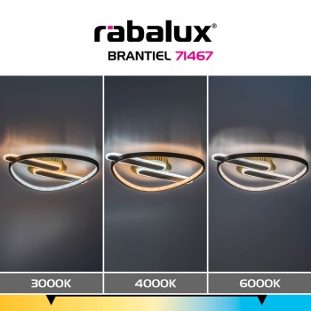 Plafoniera LED Brantiel negru/ auriu Rabalux 71467, 60W