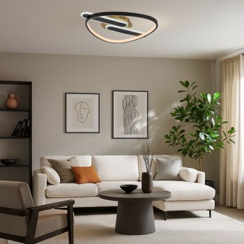 Plafoniera LED Brantiel negru/ auriu Rabalux 71467, 60W