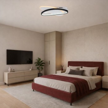 Plafoniera LED Brantiel negru/ alb Rabalux 71469, 57W