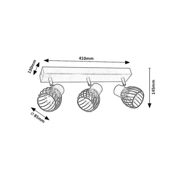 Plafoniera Aberama negru Rabalux 73003, 3xE14