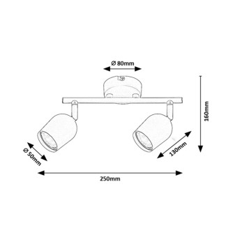 Plafoniera Lianet gri-bej Rabalux 73099, 2xGU10