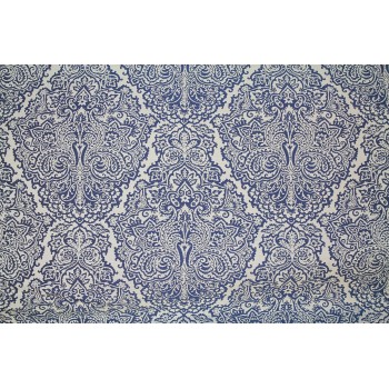 Material draperie cu decor Bergada, latime 280 cm, albastru - 1