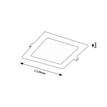 Spot LED incastrat Shaun2 negru Rabalux 71230, 12W, 3000K