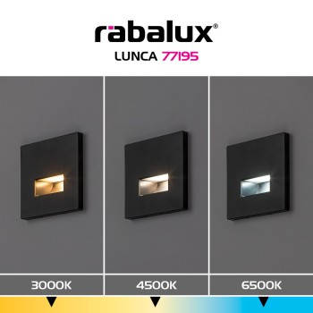Spot LED incastrat Lunca negru Rabalux 77195, 1W, 3000-4000K