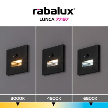 Spot LED incastrat Lunca negru Rabalux 77197, 1W, 3000-4000K
