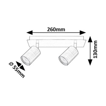Spot aplicat Gerhard gri arma Rabalux 73072, 2xGU10