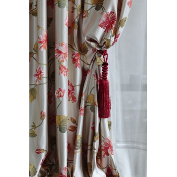 Material draperie decor Okaidi, latime 280cm, roz, verde