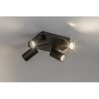 Spot aplicat Yorli negru Rabalux 73084, 4xGU10