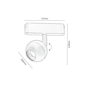 Spot pe sina LiTrack Spot07W negru Rabalux 70108, 5W