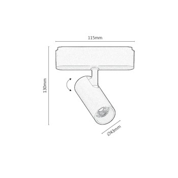 Spot pe sina LiTrack Spot05N negru Rabalux 70115, 10W