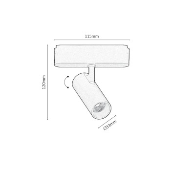 Spot pe sina LiTrack Spot03V negru Rabalux 70125, 5W