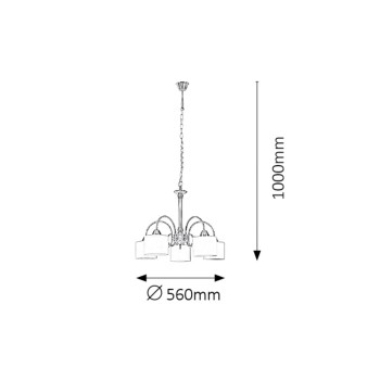 Candelabru Edith alama antica Rabalux 7276, 5xE27