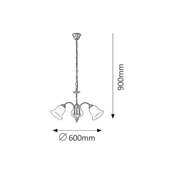 Candelabru Francesca bronz Rabalux 7373, 3xE14