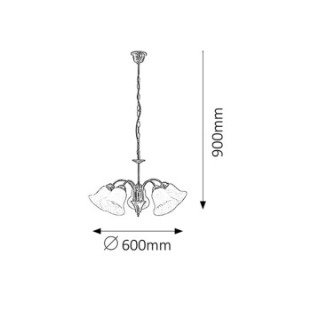 Candelabru Francesca bronz Rabalux 7375, 5xE14