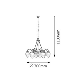 Candelabru Annabella bronz Rabalux 8636, 2xE27