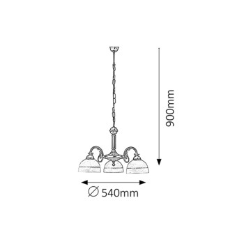 Candelabru Flossi bronz Rabalux 8813, 3xE27