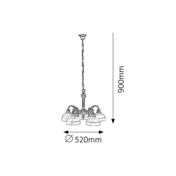 Candelabru Flossi bronz Rabalux 8815, 5xE27