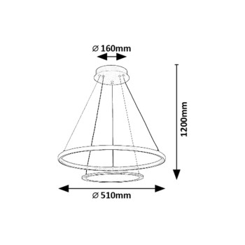 Lustra LED Jasero negru Rabalux 72040, 42W