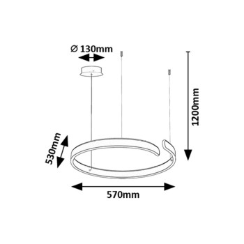 Lustra LED Silnora negru Rabalux 72114, 35W