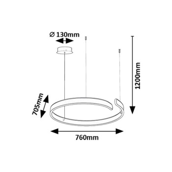 Lustra LED Silnora negru Rabalux 72115, 45W