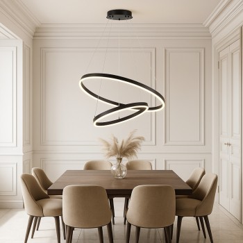 Lustra LED Isaure negru Rabalux 72305, 80W