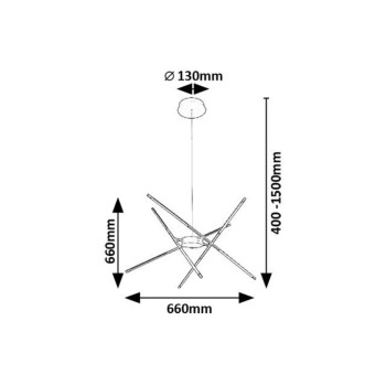 Lustra LED Henli2 negru Rabalux 72338, 40W