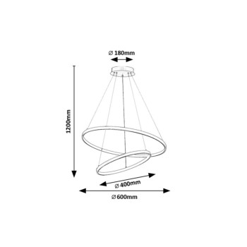 Lustra LED Beliza negru Rabalux 72345, 75W