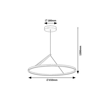 Lustra LED Renara negru/ auriu Rabalux 72352, 40W