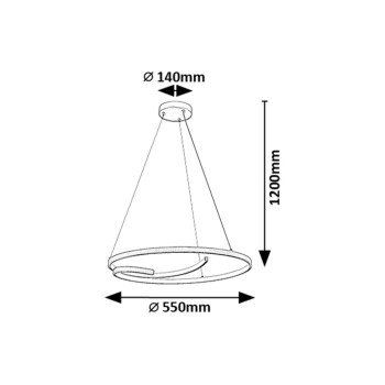 Lustra LED Niloo negru Rabalux 72367, 40W