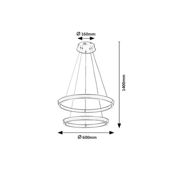 Lustra LED Nevira maro cafea periat Rabalux 72403, 45W